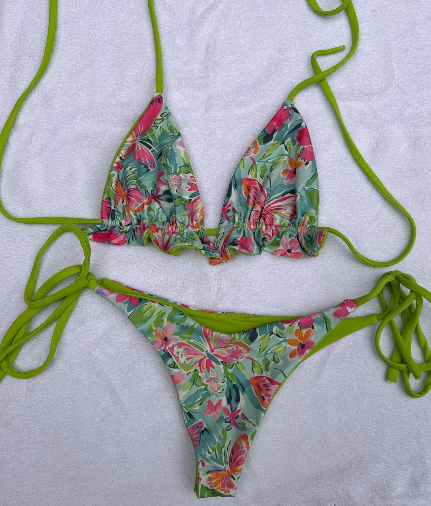 Butterfly and Lime Green Reversible Hendry Bottoms